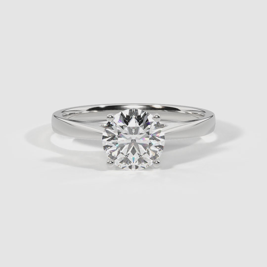 Eleganter Verlobungsring mit Labordiamant aus Weißgold mit rundem Diamantsolitär