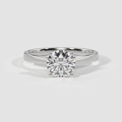 Eleganter Verlobungsring mit Labordiamant aus Weißgold mit rundem Diamantsolitär