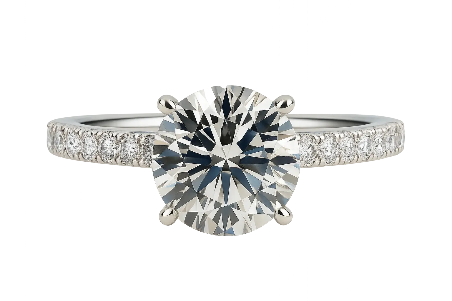SØHO Diamonds Verlobungsring 18k Weißgold IGI Zertifikat mit großem zentralem Diamant und seitlichen kleinen Diamanten