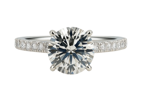 SØHO Diamonds Verlobungsring 18k Weißgold IGI Zertifikat mit großem zentralem Diamant und seitlichen kleinen Diamanten